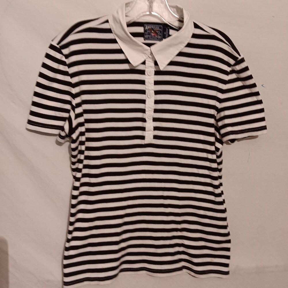 American Living Short Sleeve Button Blouse Size Large